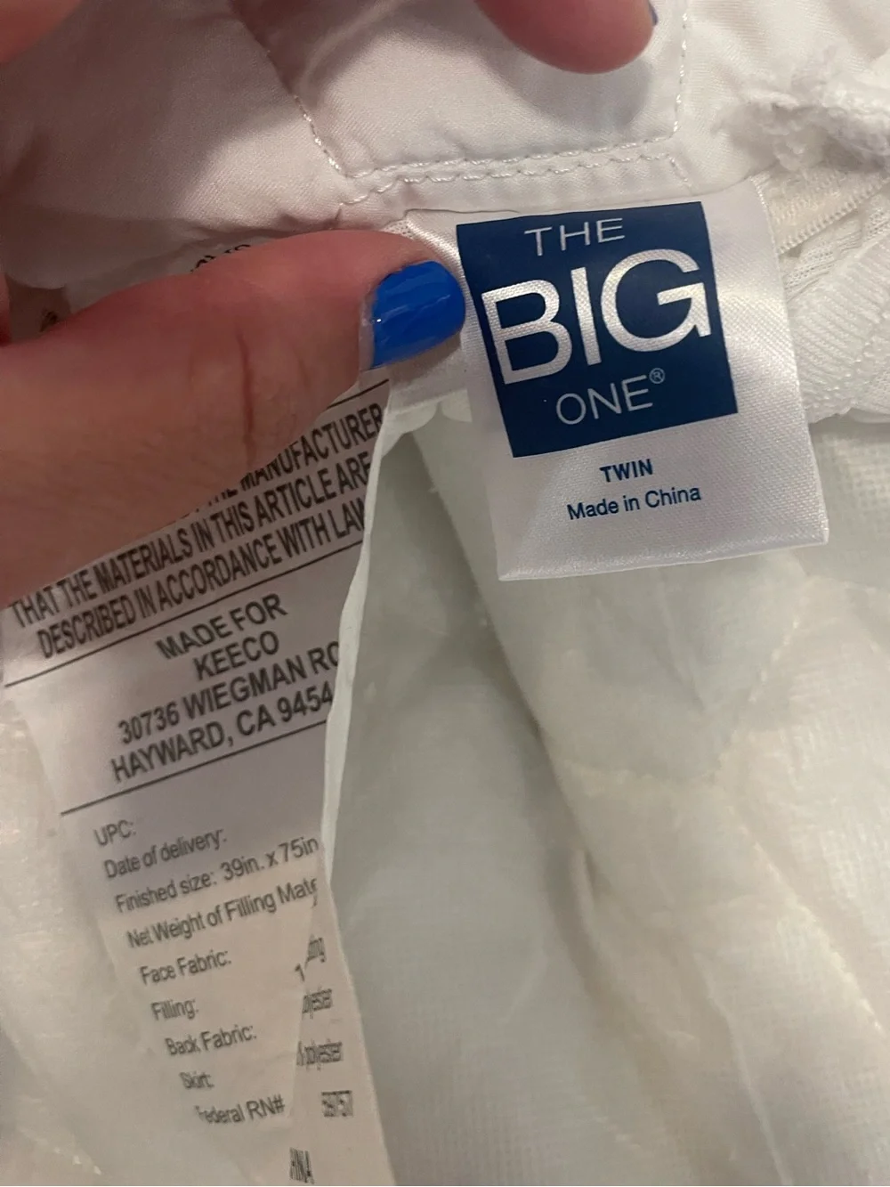 The Big One White Twin Essential Mattress Pad White Quilted Bedding Topper